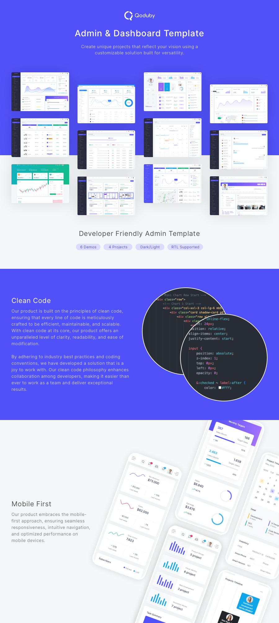 Qoduby - Admin & Dashboard Template - 1