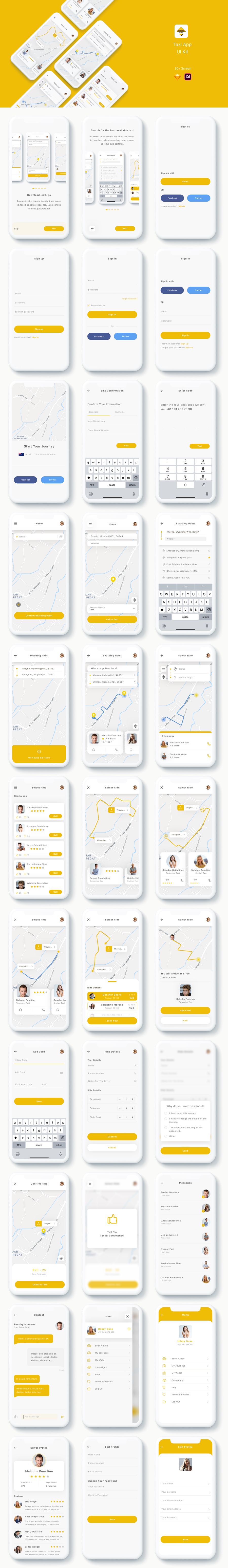 Yunu - Taxi App UI Kit - 2